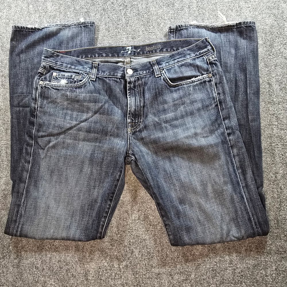 7 For All Mankind Mens Bootcut Jeans 36x34 Dark Wash Premium Denim